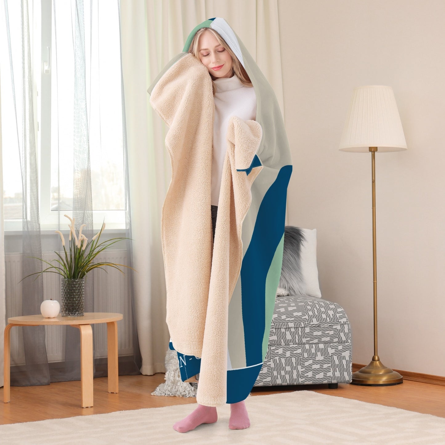 Sober Swirl CozyHug plush hooded blanket