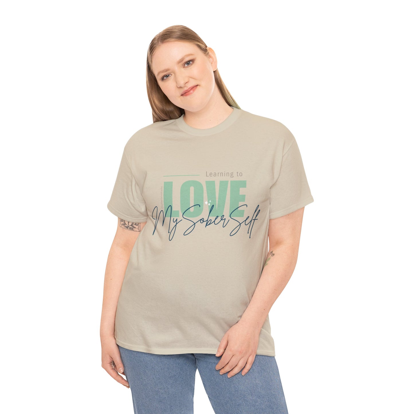 Learning to love my sober self. Range of colours. Unisex heavy cotton tee