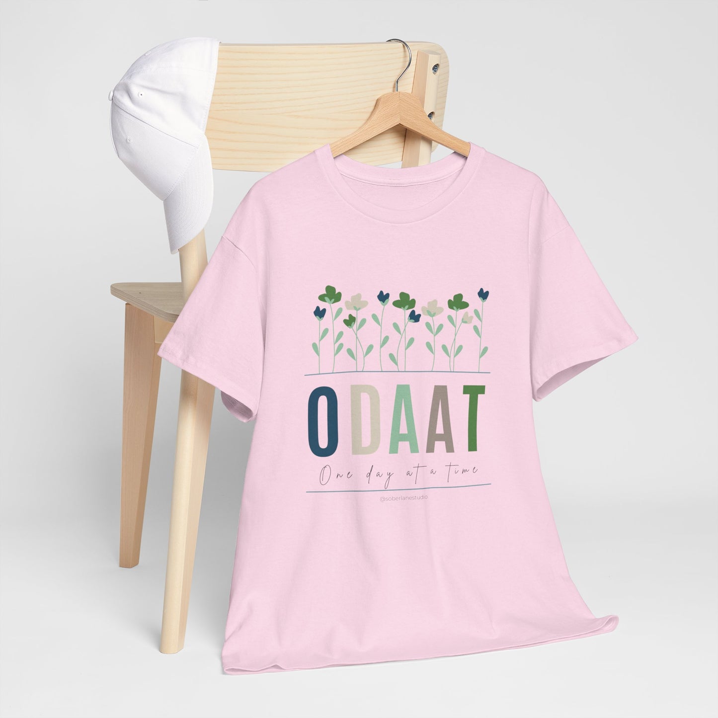 ODAAT: One day at a time! White, Blue or Pink Unisex heavy cotton tee