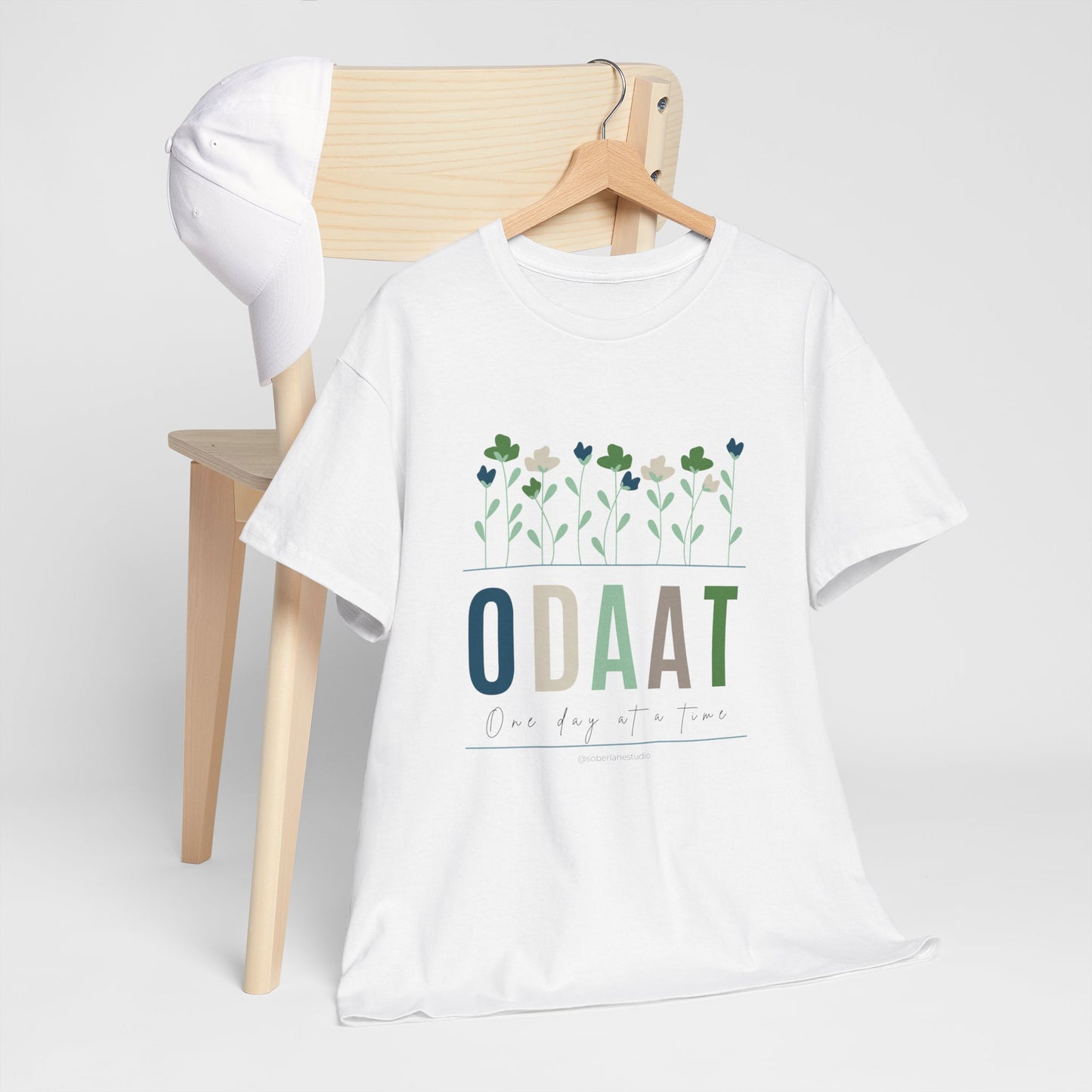 ODAAT: One day at a time! White, Blue or Pink Unisex heavy cotton tee