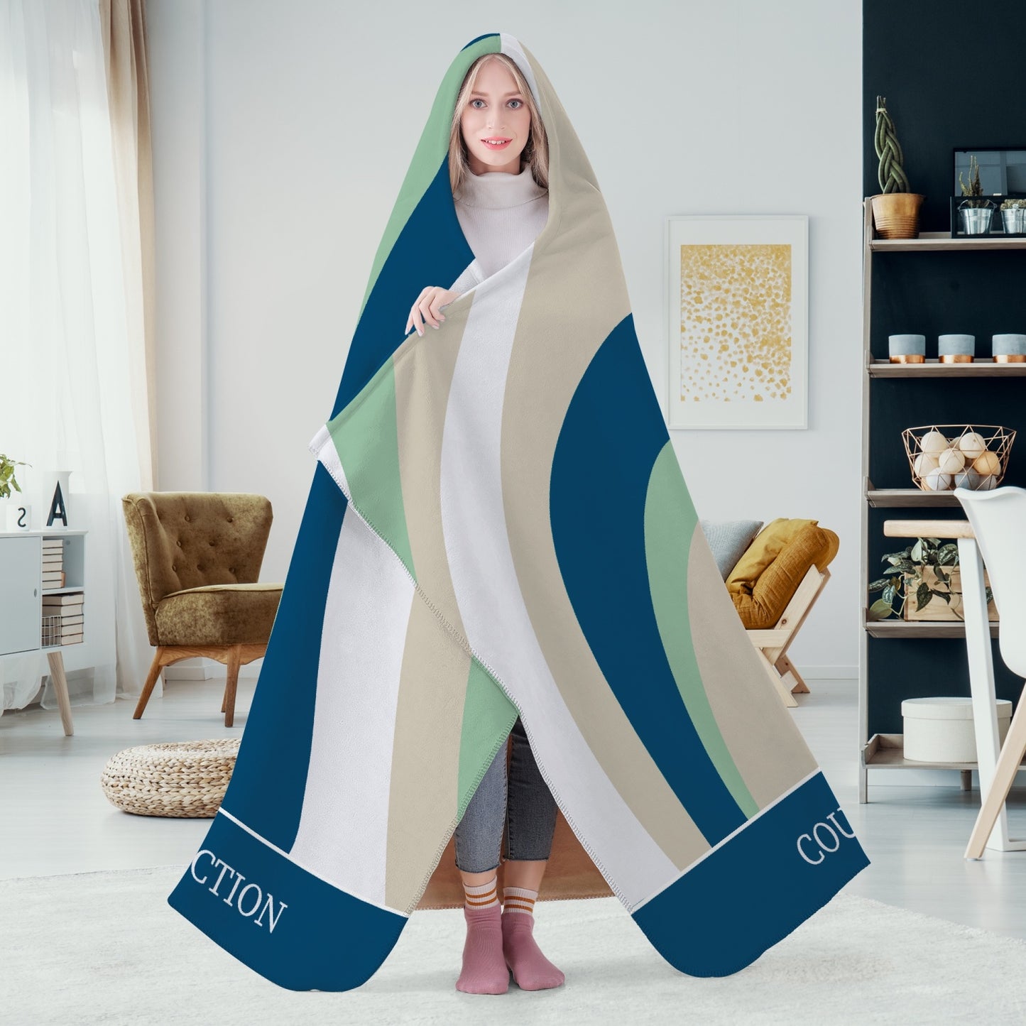 Sober Swirl CozyHug plush hooded blanket