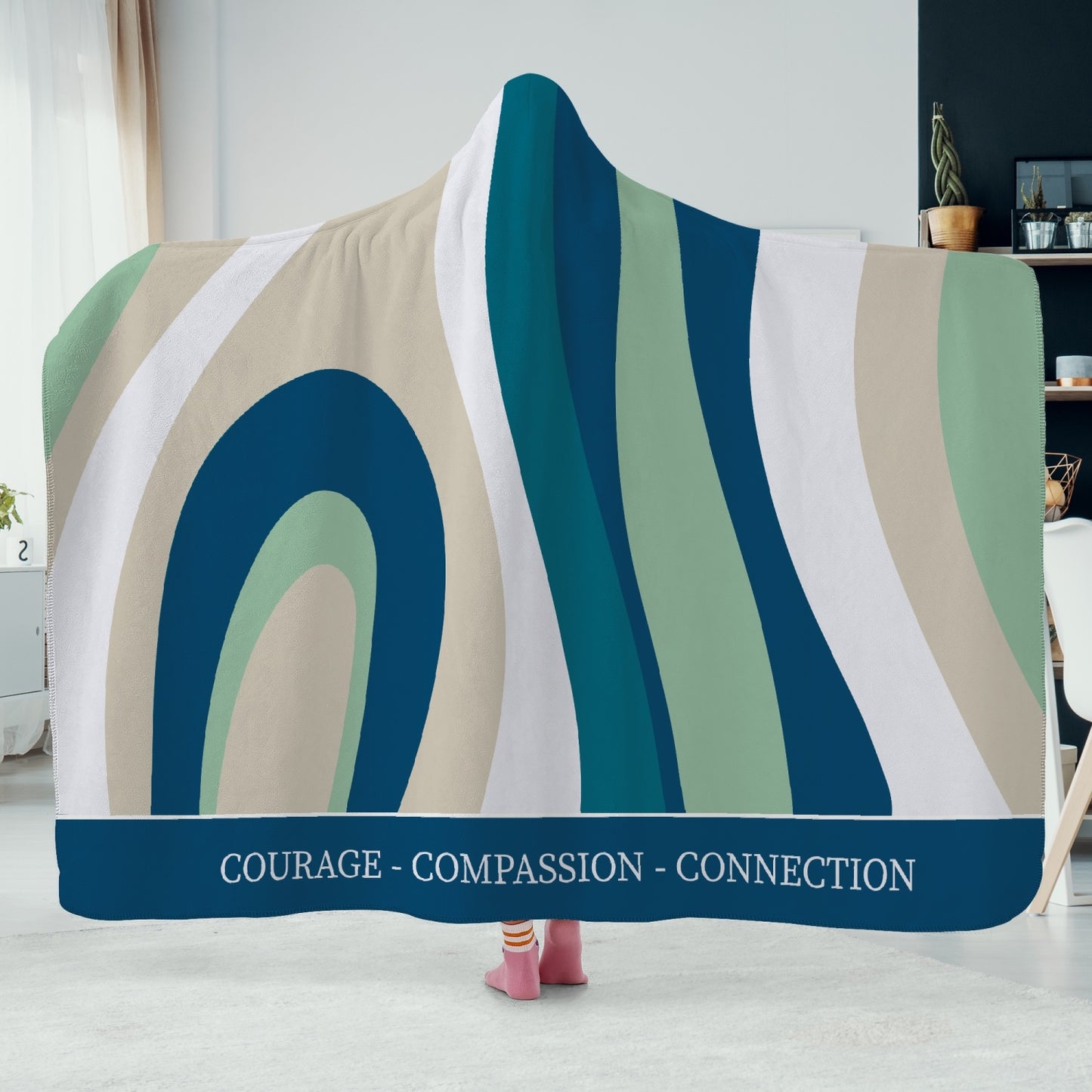 Sober Swirl CozyHug plush hooded blanket