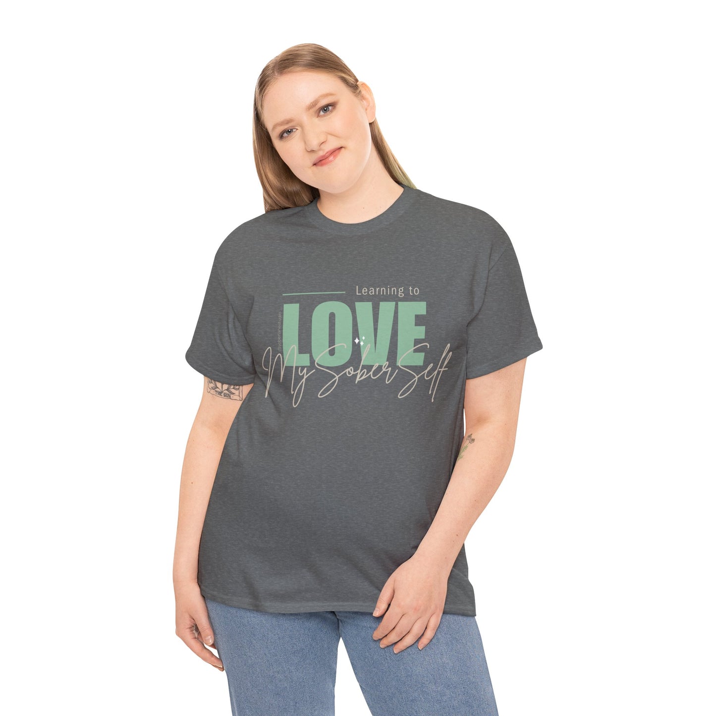 Learning to love my sober self. Range of colours. Unisex heavy cotton tee