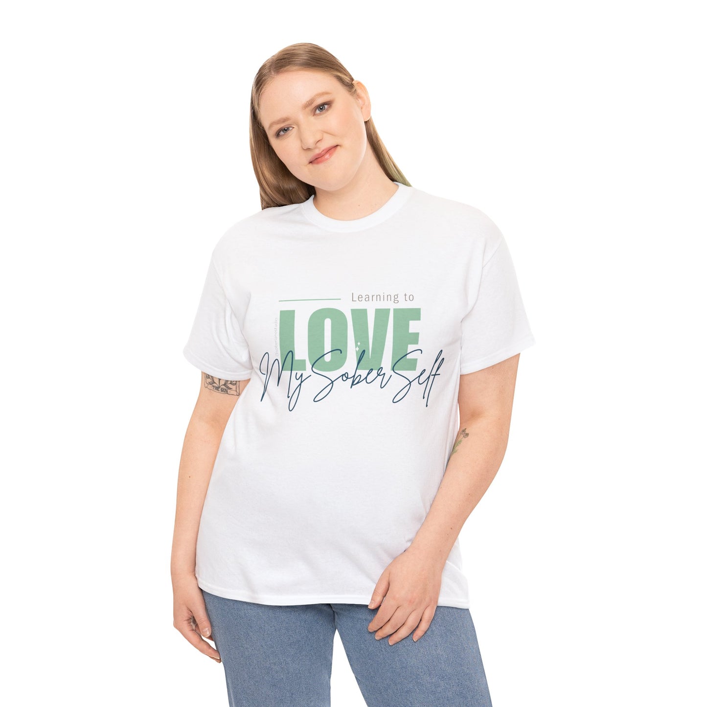 Learning to love my sober self. Range of colours. Unisex heavy cotton tee